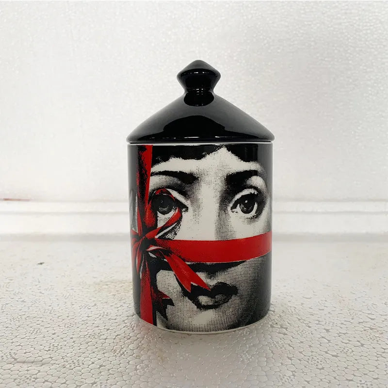 Face Candle Mug Holder Can Cotton Swab Storage - Bellarte Enchanté Face Candle Mug Holder Can Cotton Swab Storage